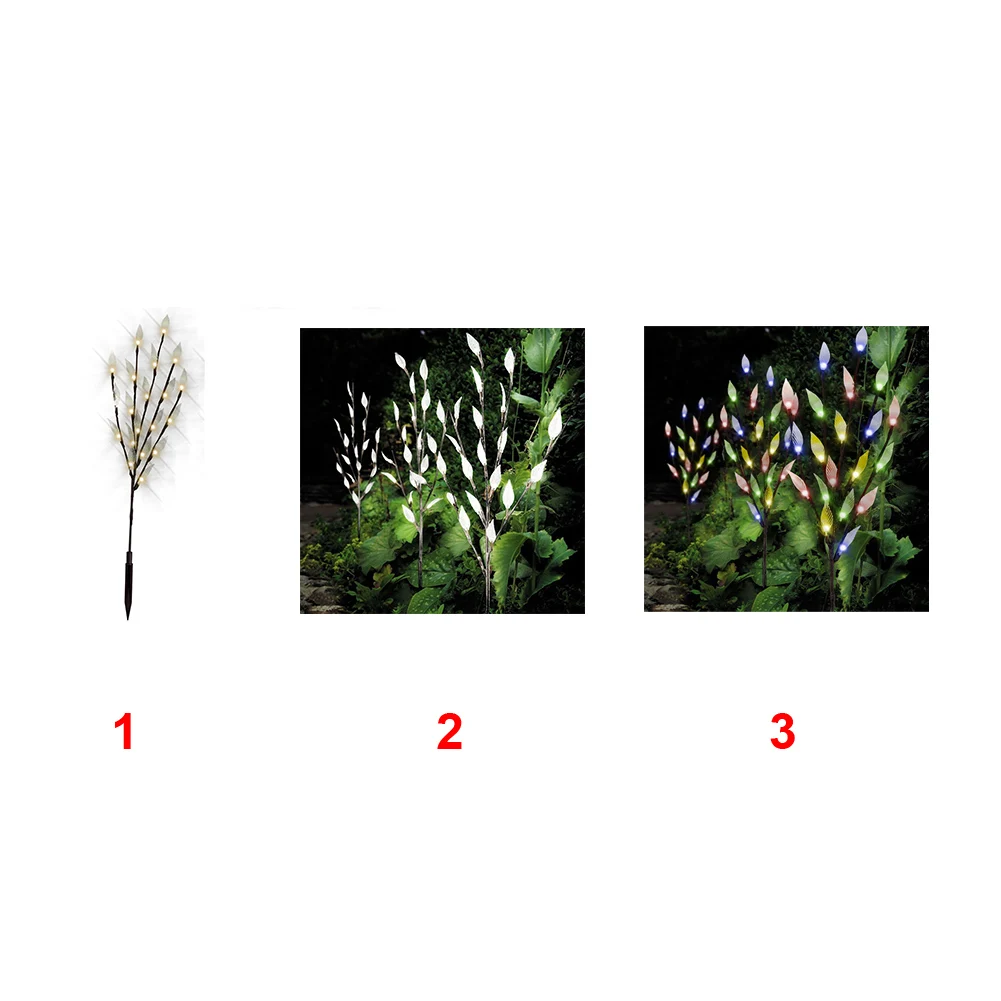 

Durable Lawn Ornamental Modern High Illumination Simulation Leaf Branch Energy Saving Outdoor Decorative Solar