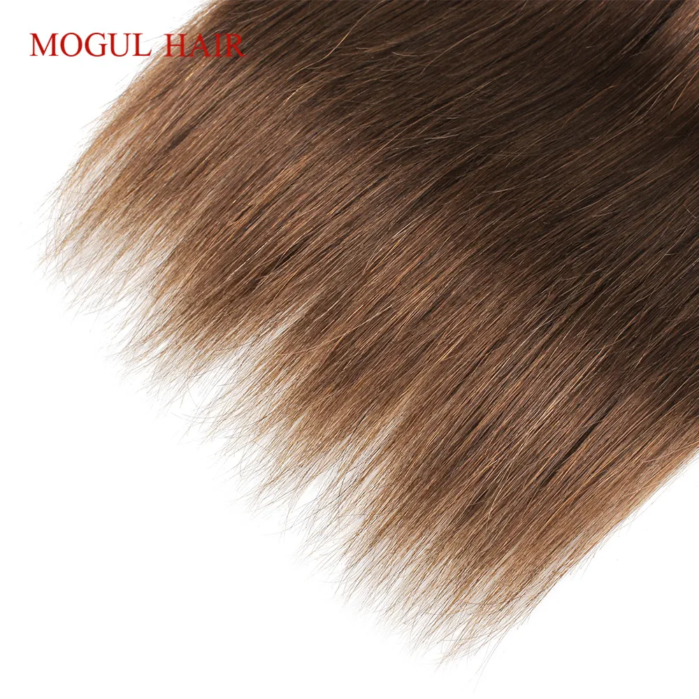 MOGUL волосы 50 г/шт. 4 пучка с 2x6 Ким К кружево Закрытие темно-коричневый бразильский прямой не Реми человеческие волосы Natual цвет 10-16 дюймов короткий Боб Стиль