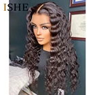 30 дюймов глубокая волна Синтетические волосы на кружеве парики из натуральных волос на кружевной 99J 13x4 парики из натуральных волос Бразильский бесклеевой отбеленные предварительно вырезанные для Для женщин