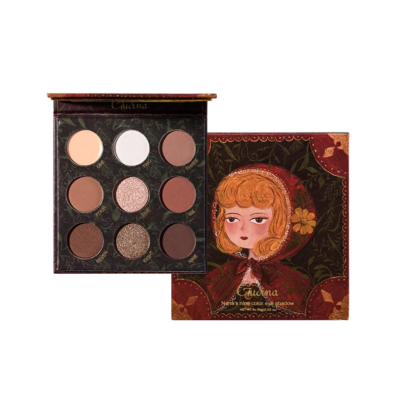 

9 Colors Matte Glitter Eye Shadow Palette Rose Cherry Bloss Palette Pigmented Powder Profesional Make Up Eyeshadow Pallete
