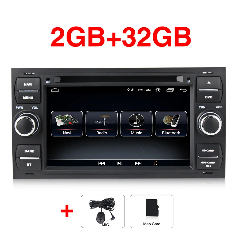 32G Android 9 для Ford Mondeo S-max Focus C-MAX Galaxy Fiesta форма Fusion 2 DIN Автомобильный dvd-плеер радио gps Стерео навигация+ 16 г карта - Цвет: 32G