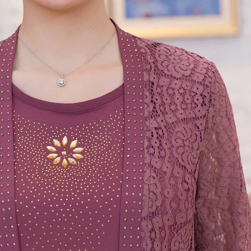 2 шт./компл. весна осень размера плюс мать Топы Одежда алмаз без рукавов женский