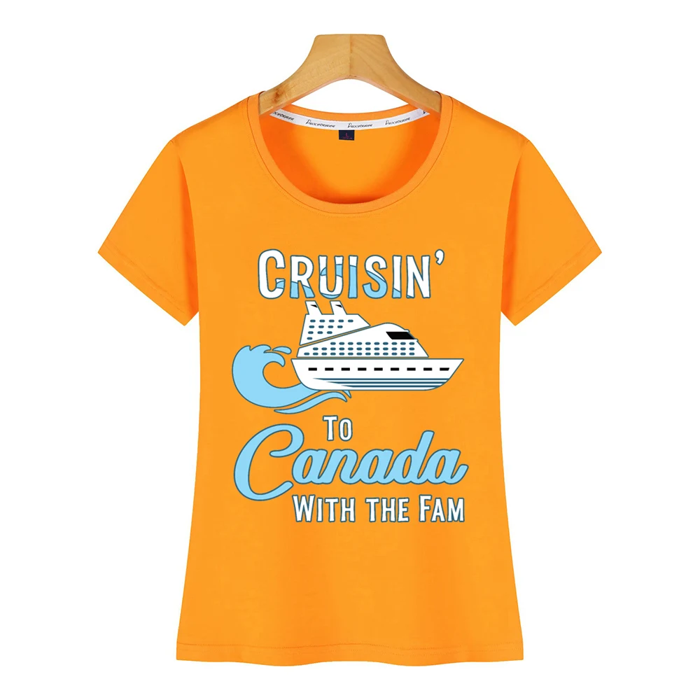 Топы Футболка Для женщин Канада круиза семьи одинаковая cruisin со смешным Harajuku с