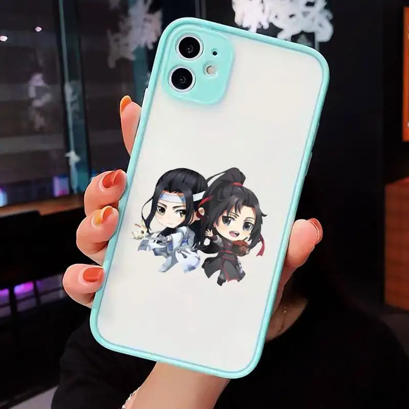 

Mo Dao Zu Shi Phone Case For iPhone 12 11 Mini Pro XR XS Max 7 8 Plus X Matte transparent blue Back Cover