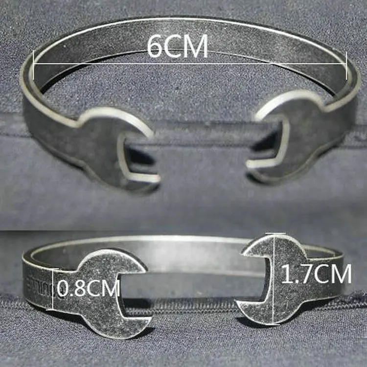 ANILLO бренд мужской гаечный ключ Браслеты Винтаж Серебряный механик Рок Открытый манжета браслет из нержавеющей стали для женщин влюбленных ювелирные изделия
