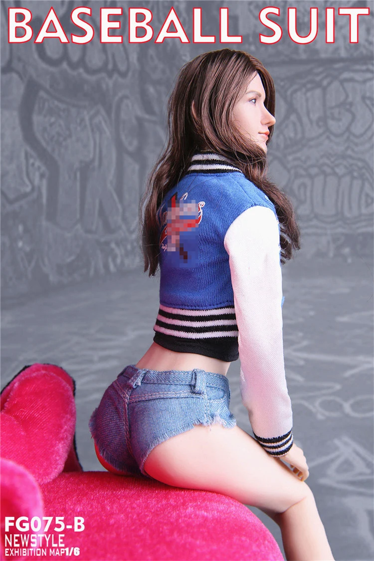 

1/6 FG075 Female Sexy Baseball Uniform T-shirt Vest Hot Pants Model for 12 Inch Action Figure Body