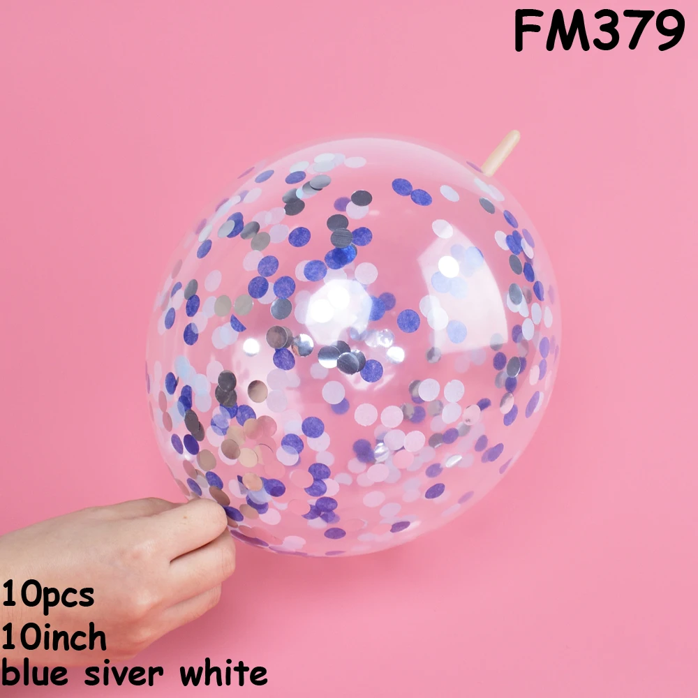 FM379 tail balloons 10 шт прозрачные воздушные шары с аппликацией в виде Золотой Звезды конфетти из фольги прозрачные воздушные шары с днем рождения Baby Shower Свадьба розовое золото вечерние украшения - Цвет: FM379 tail balloons