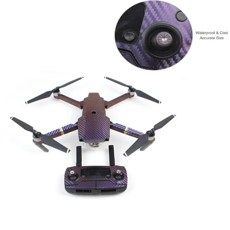 7 цветов водонепроницаемые карбоновые графические Стикеры для DJI MAVIC PRO цветные наклейки для кожи для корпуса дрона/дистанционного управления/батареи/руки