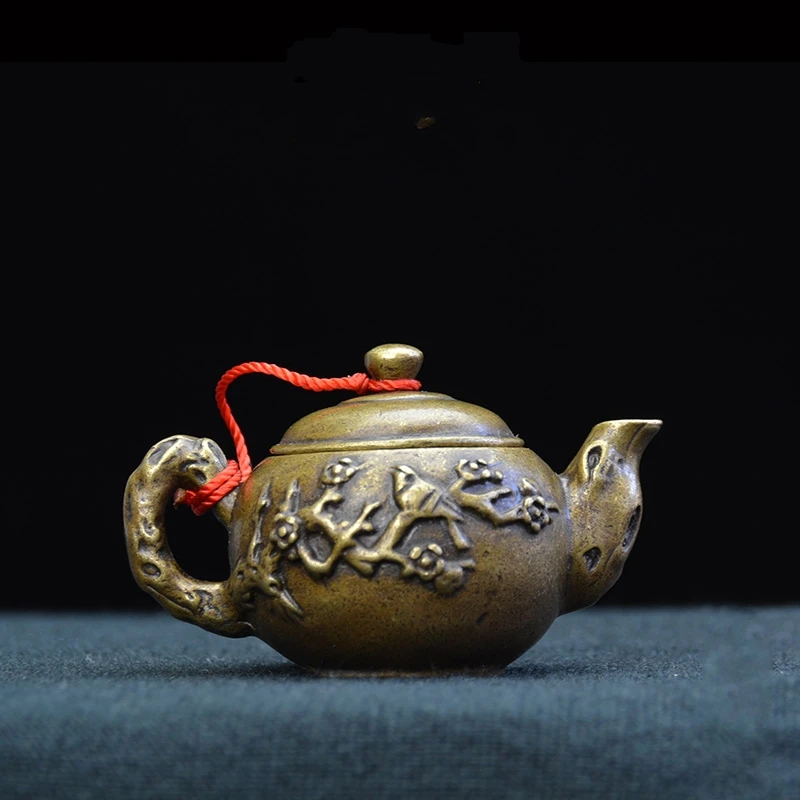 

Small Copper Ware Copper Pot Lucky Plum Tea Pot Small Water Drop Pot Collection Small Gift