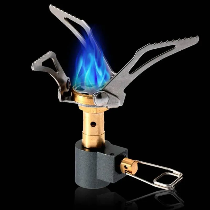 

Outdoor Burner Stove Titanium Alloy Folding Mini Camping Oven Survival Furnace Stove 45g 3000W Pocket Picnic Cooking Gas Cooker