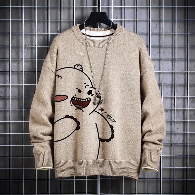 

2021 New Sweaters Men Women Printing Thicken Long Sleeves Autumn Winter Pullover Knitted O-Neck Plus OverSize 5XL