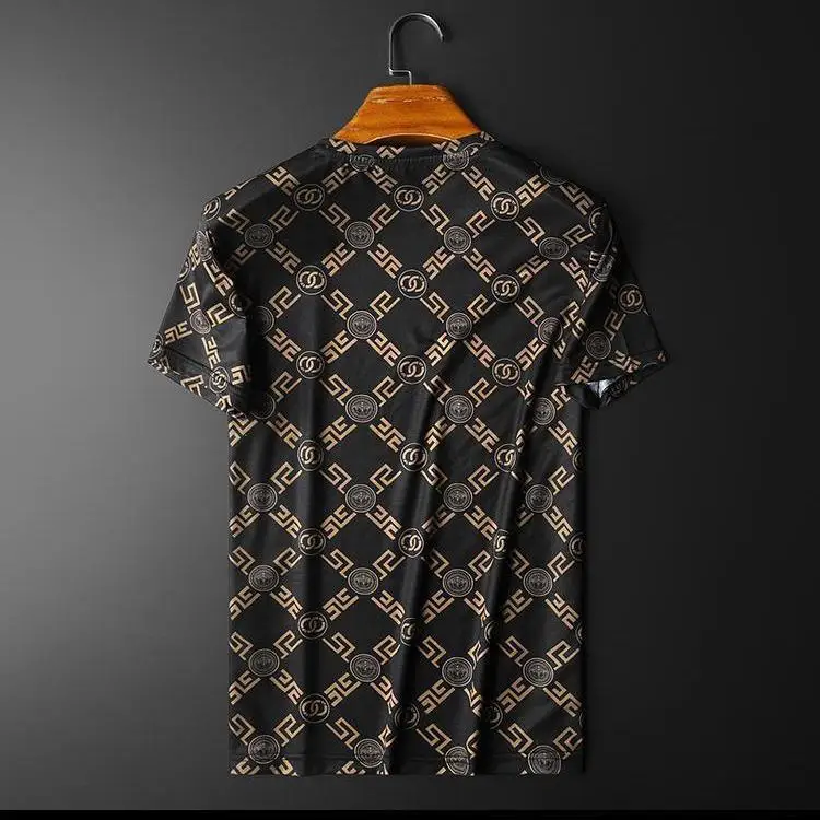 

Round Neck Ice Silk Short-sleeved T-shirt Male Tide Brand Fashion 2021 Summer New Handsome Half-sleeved