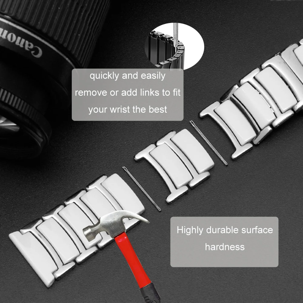Ремешок керамический из нержавеющей стали для galaxy watch 3 браслет samsung 46 мм huawei gt 2 e