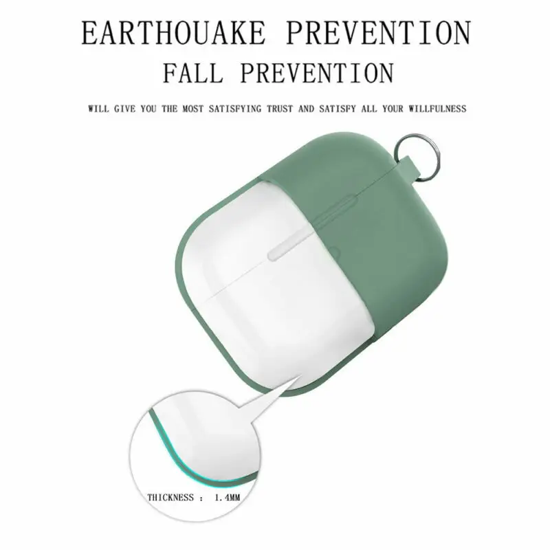 Противоударный Гибридный Силиконовый чехол из ТПУ гелевый резиновый для Apple Airpods