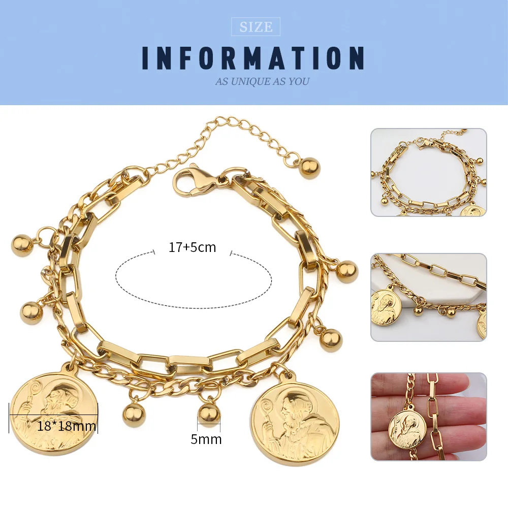 Браслет-цепочка Фигаро из нержавеющей стали