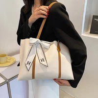 korean womens black large tote bag trend 2022 white brown leather shoulder bag for women office big shoulder strap handbag