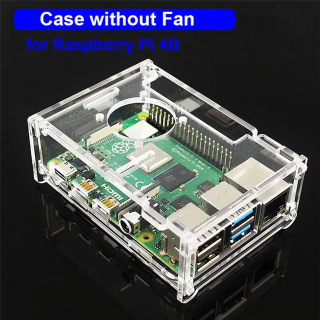 Raspberry Pi 4 Модель B ABS Чехол прозрачный ABS корпус Корпус для Raspberry Pi 4B 3B+ Plus 3B 2B B с вентилятором