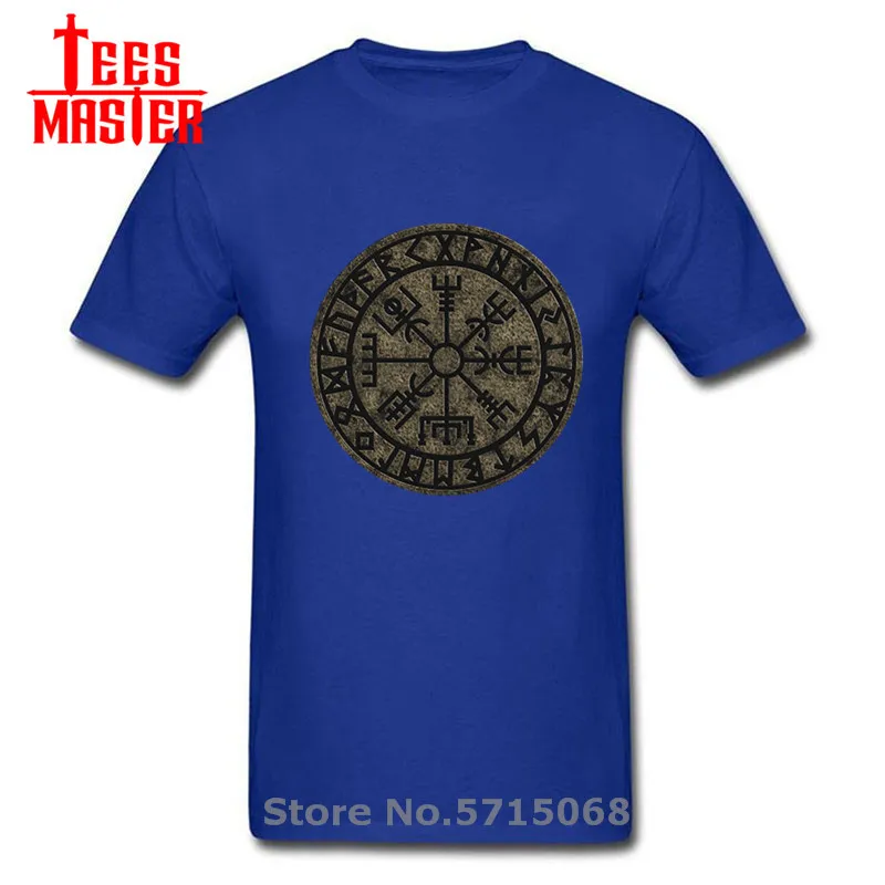 Тотем футболки Vegvisir Futhark руны навигатор валгаллы Odin Для мужчин круглый вырез