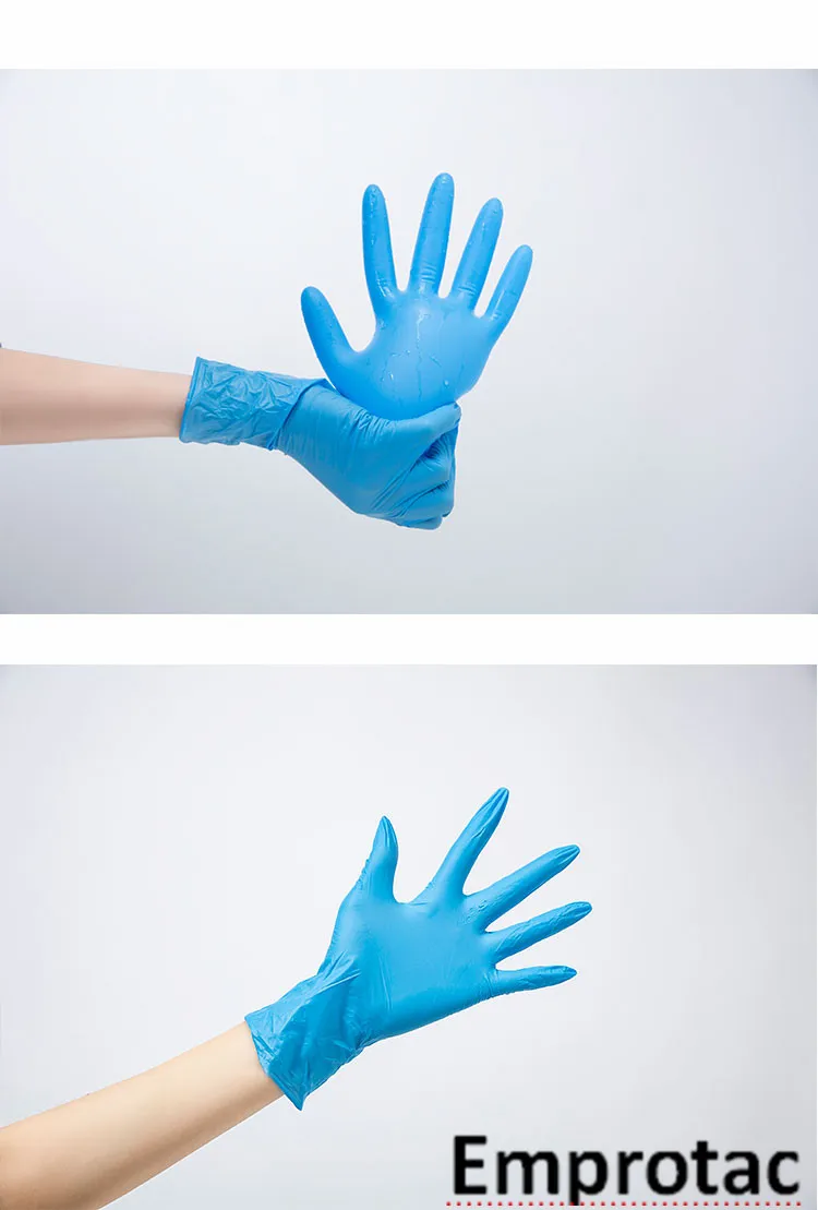 

Intco Nitrile Gloves protect hand 98% pure nitrile blue gloves protein free latex free work glove 9 inches 100pcs per box