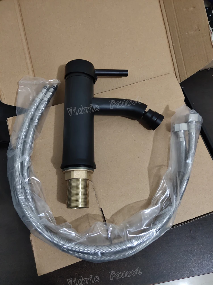 Круглый матовый черный смеситель для биде Alba домашний регулируемый аэратор