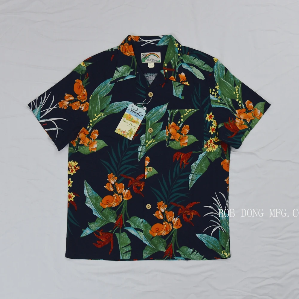 Гавайские рубашки с цветочным принтом BOB DONG пляжные мужские для праздника