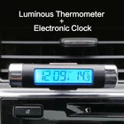 2 в 1, автомобильные электронные часы с термометром и светодиодной подсветкой