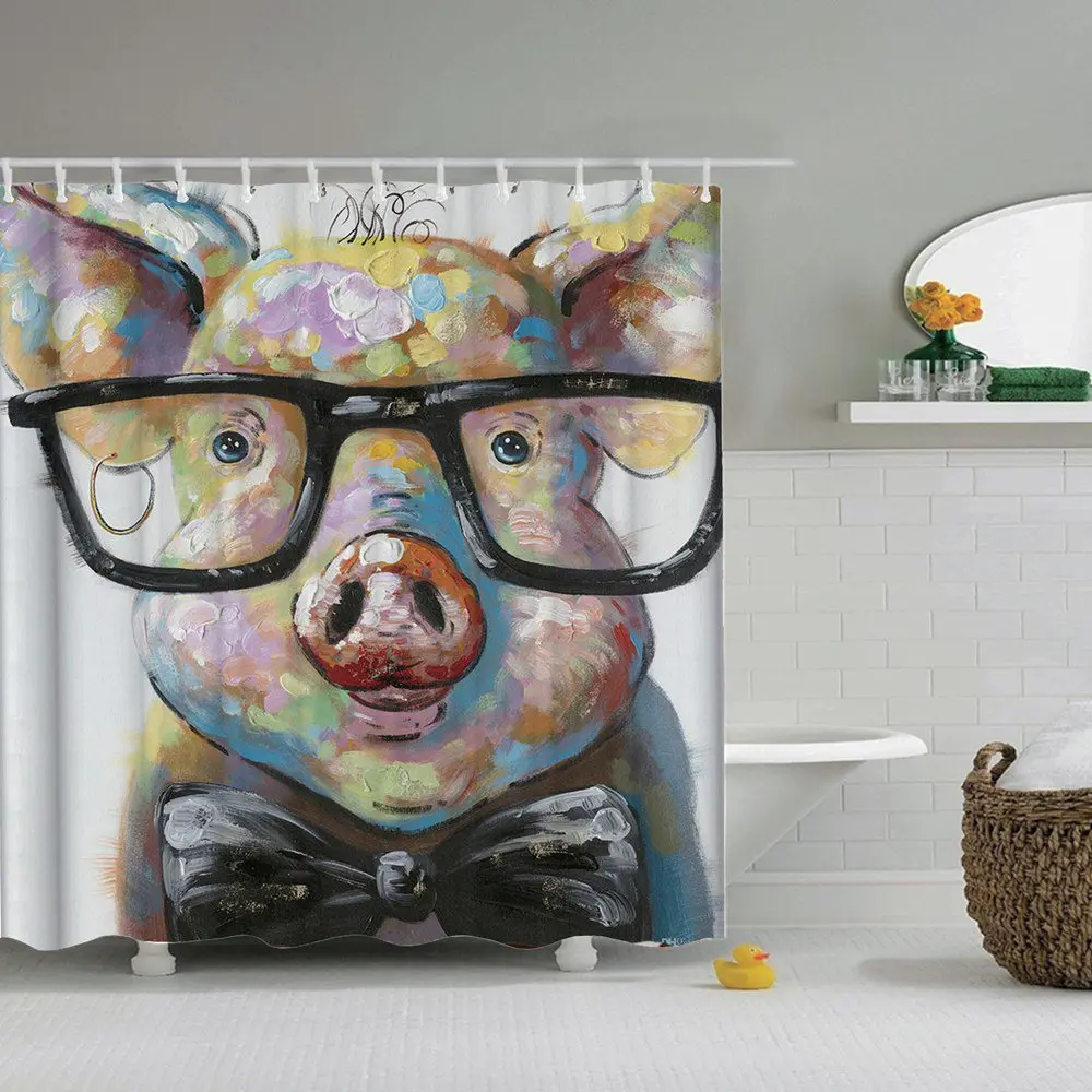 Животное слон Собака Лев кошка рыба полиэстер занавеска для душа Высокое штора