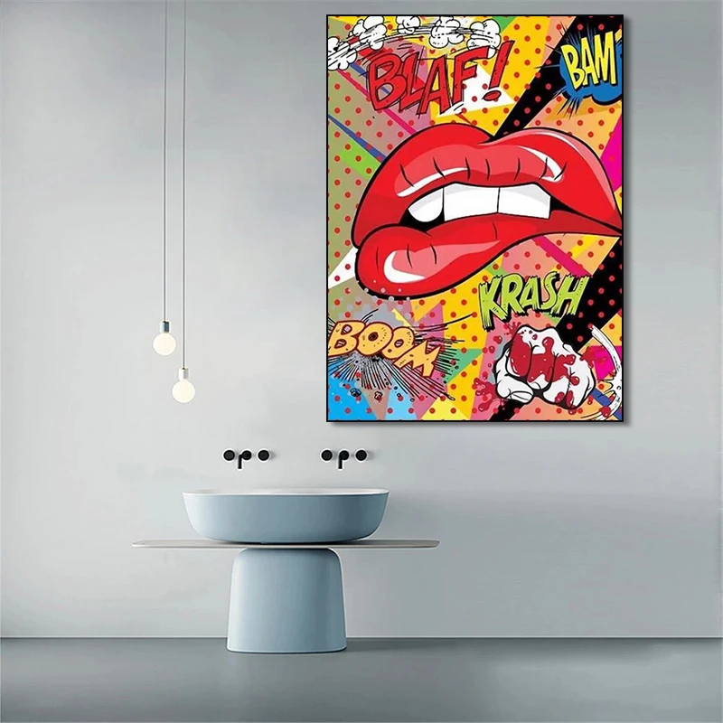 

Modern Abstract Street Graffiti Pop Art Nordic Canvas Painting Prints and Posters Wall Picture Home Living Room Decor (No Frame)