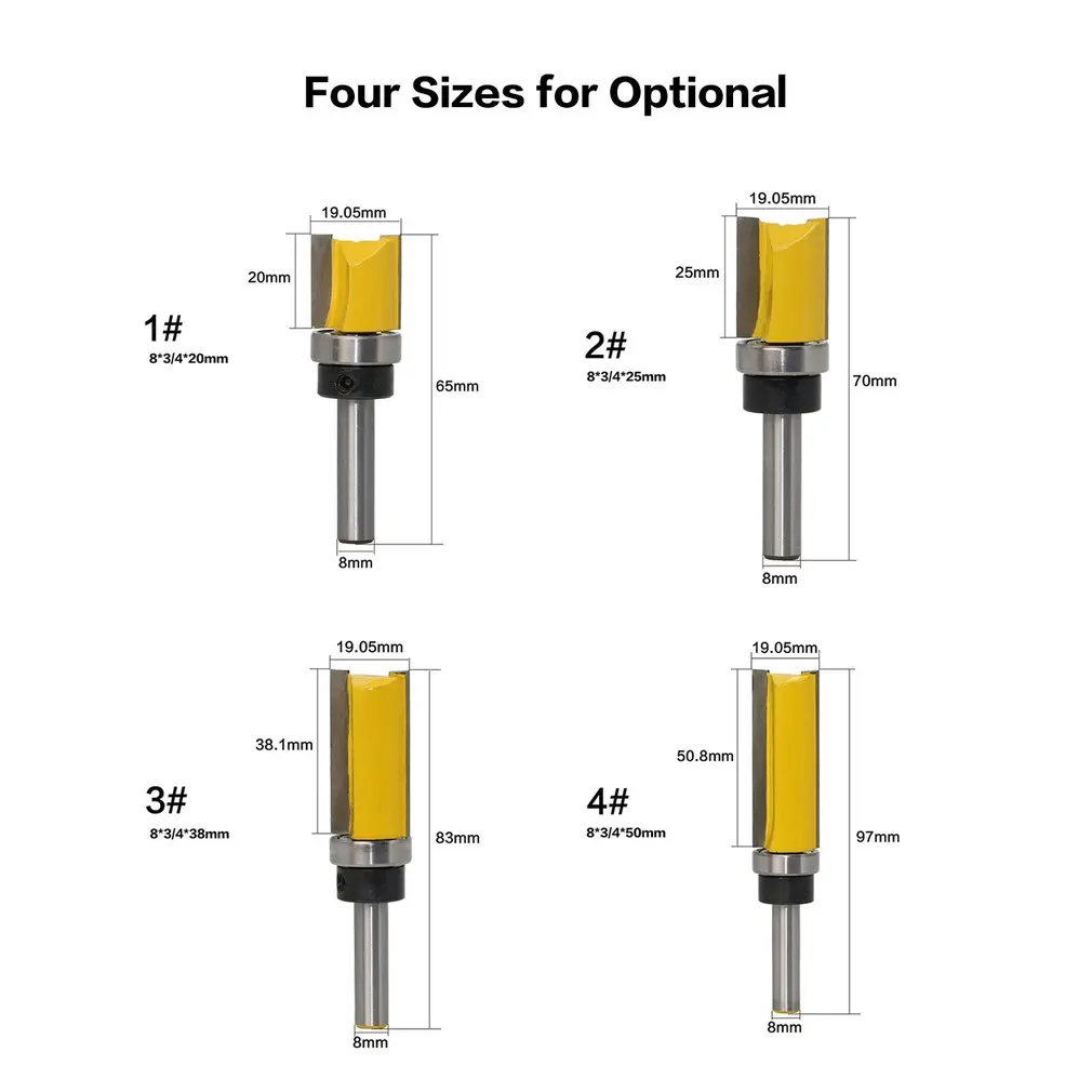 8 мм хвостовик шаблон отделка петля долбежные фрезы прямой концевой триммер шип