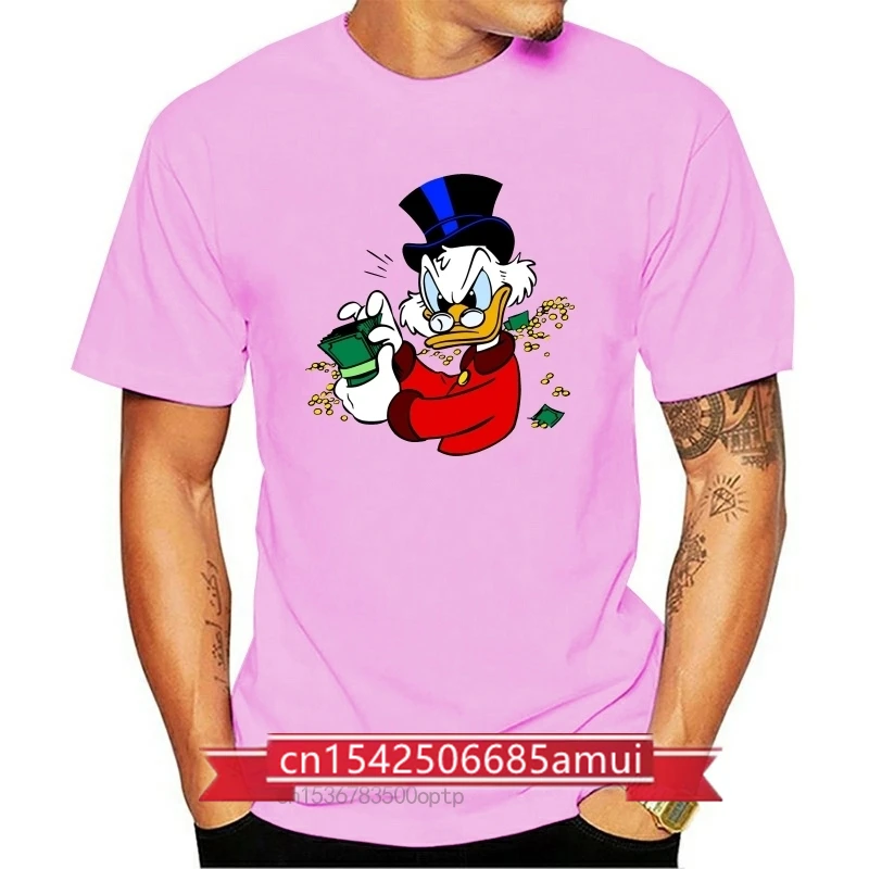 

100% Cotton o-neck Men T Shirt Custom Printed t-shirt Scrooge McDuck Women Tshirt