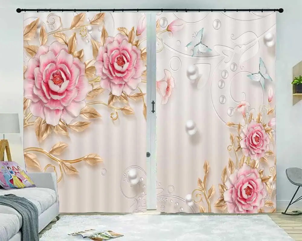 2019 шторы vorhang schlafzimmer затемняющие с цветами для гостиной спальни кухни