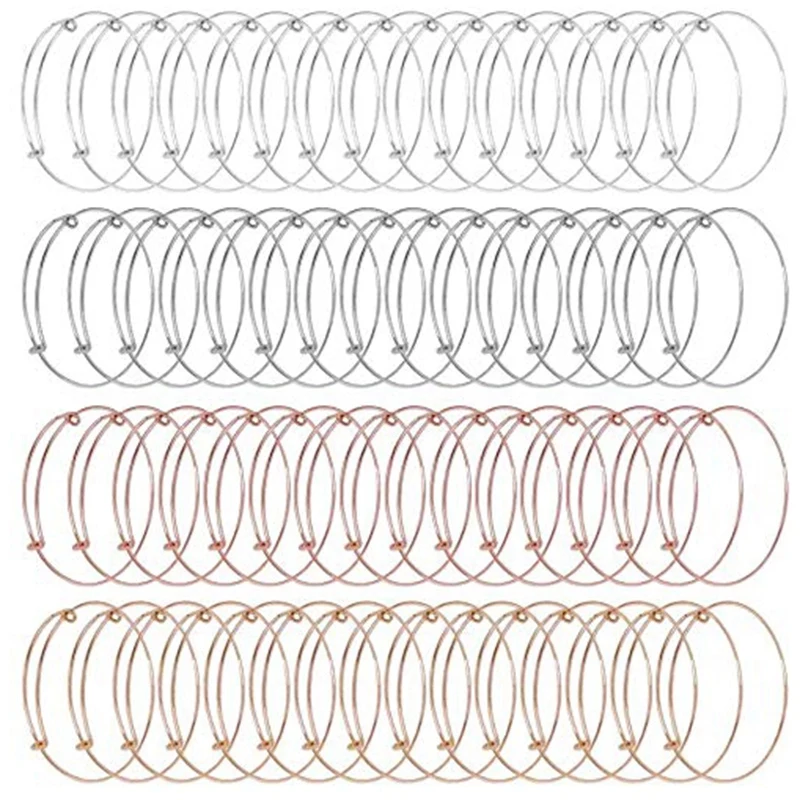 

90 шт расширяемая браслет Браслеты 6 цветов Регулируемый провод Браслеты Нержавеющая сталь расширяемый для бижутерии, материал для рукодел...