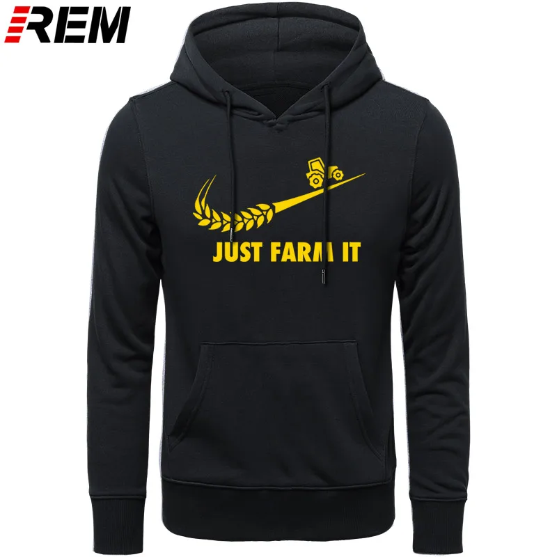 Худи rem Fashion Just Farm It для мужчин, с круглым вырезом, хлопок, с длинным рукавом, фермер, фермерский человек, топы, Толстовки, Толстовки - Цвет: BLACK YELLOW