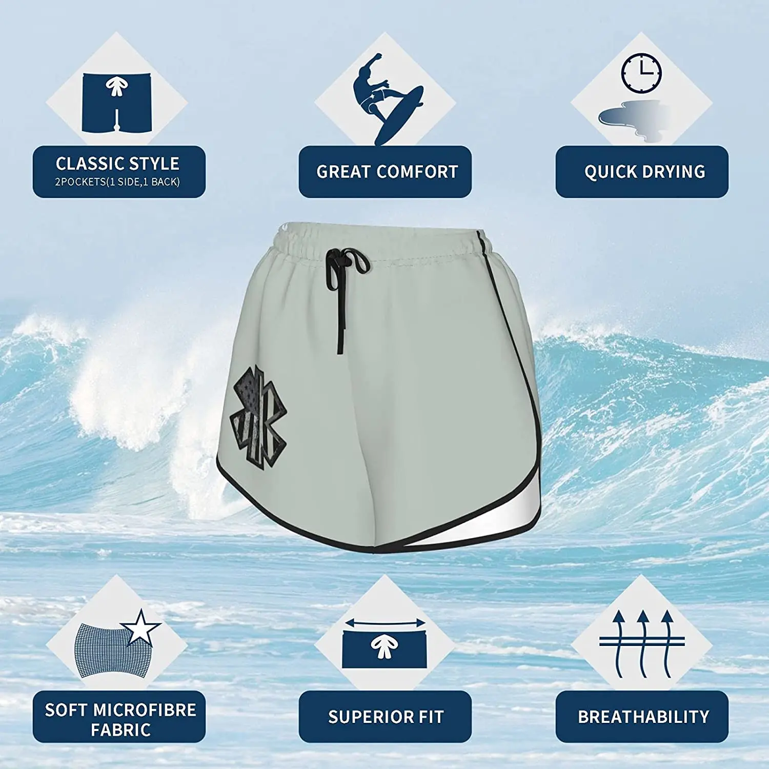 

American Uniform Women's Casual Light Beach Pants Yu 2021 Summer Shorts Printed Stretch Waist Women's Pants