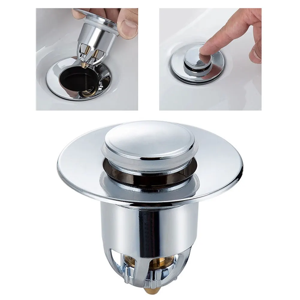 

Universal Sink Stopper Basin Drain Filter Sink Strainer Plug Pop-Up Bounce Core Hair Catcher Bath Stopper for Kitchen Bathroom