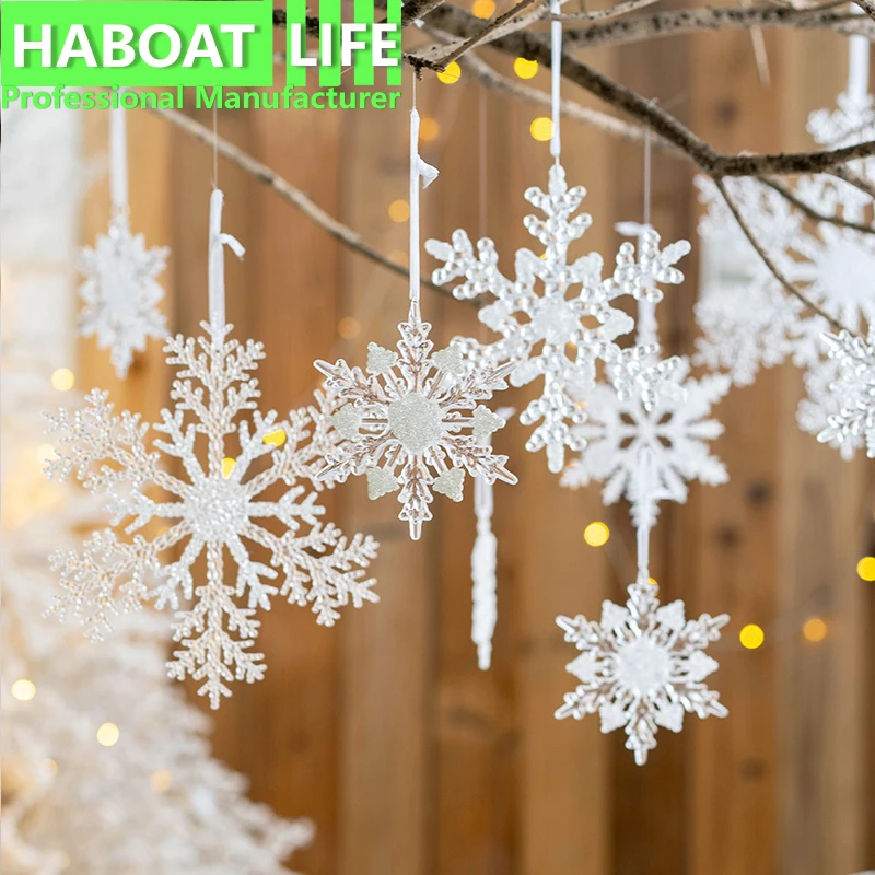 

Christmas Snowflake Christmas Tree Decoration Acrylic Transparent Snowflake Home Decoration Pendant HB1293 H