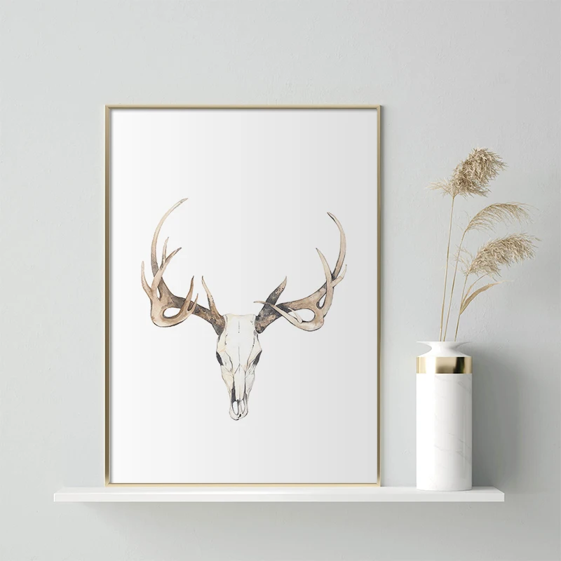 Scandinavian Poster Deer Sheep Head Nordic Style Wall Art Canvas Print Painting Decoration Picture for Living Room Home Decor | Дом и сад