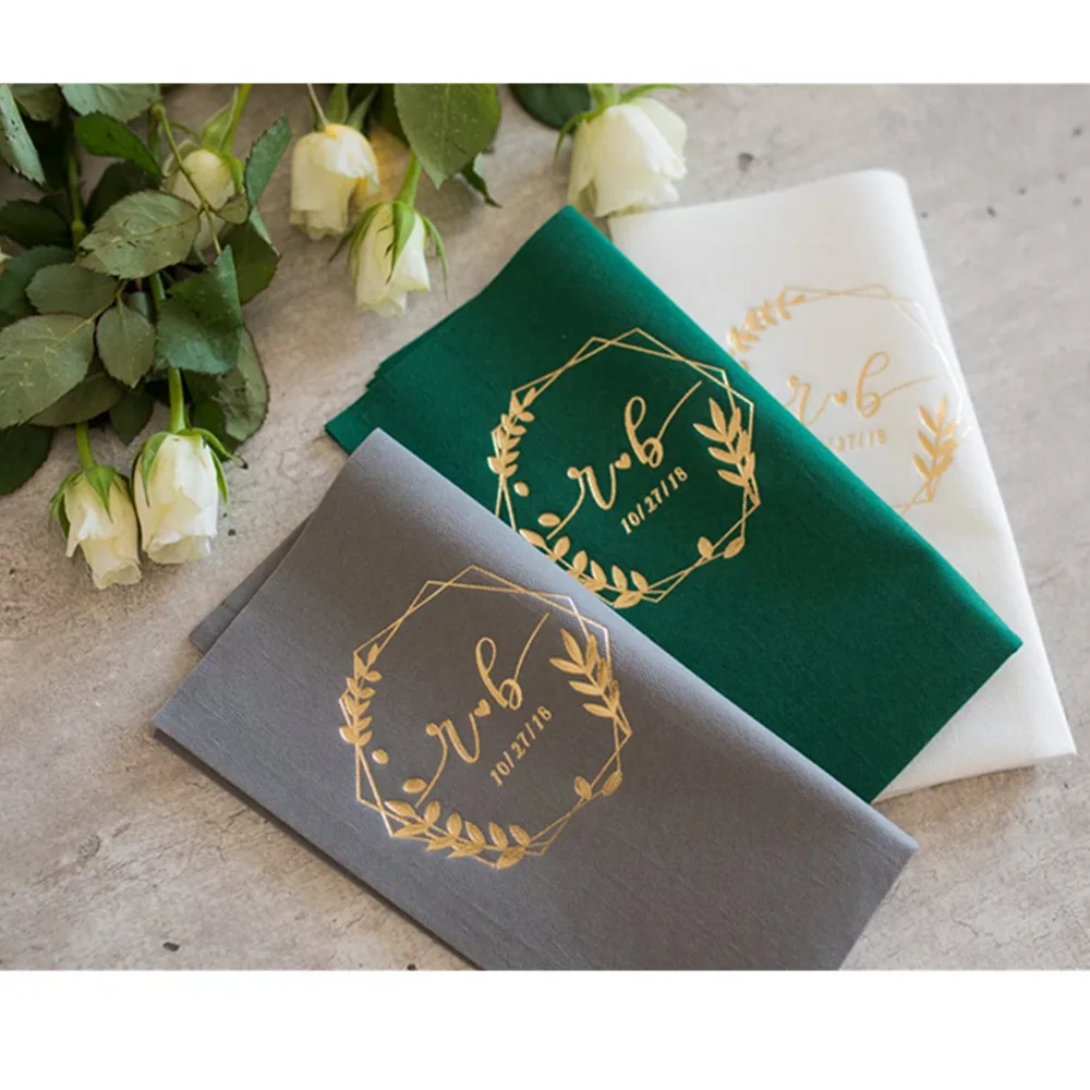 Персонализированные салфетки серветочки свадебные декорированные монограммы |