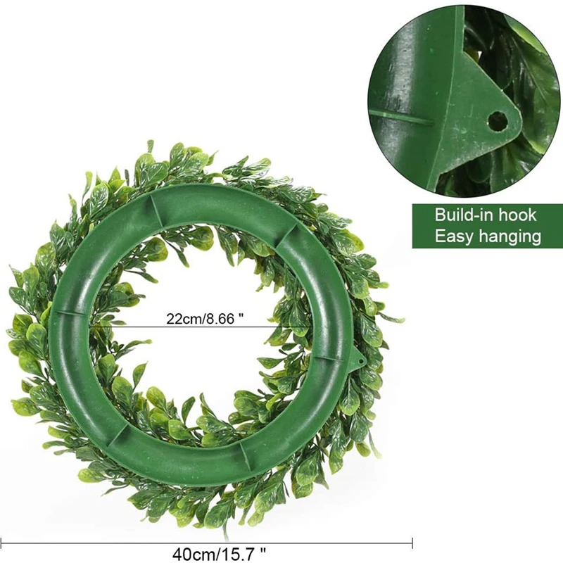 Искусственный венок с зелеными листьями Круглые Искусственные гирлянды из