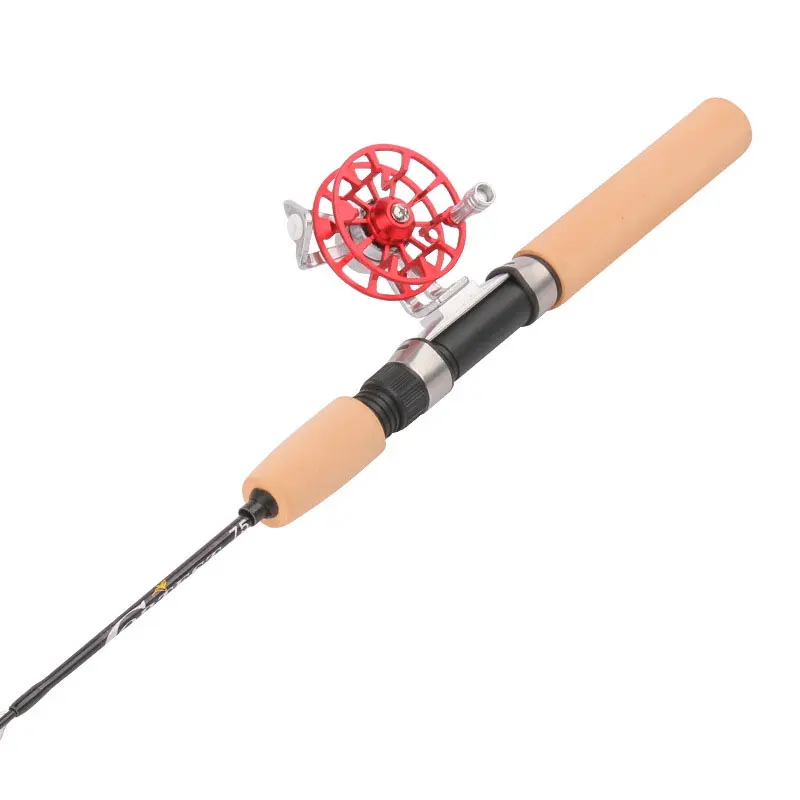 Winter Ice Fishing Rod Set Telescopic Tackle Reels Mini For Carp Metal Gold Red Blue Suit Easy To Carry Ceramic Wire Loop enlarge