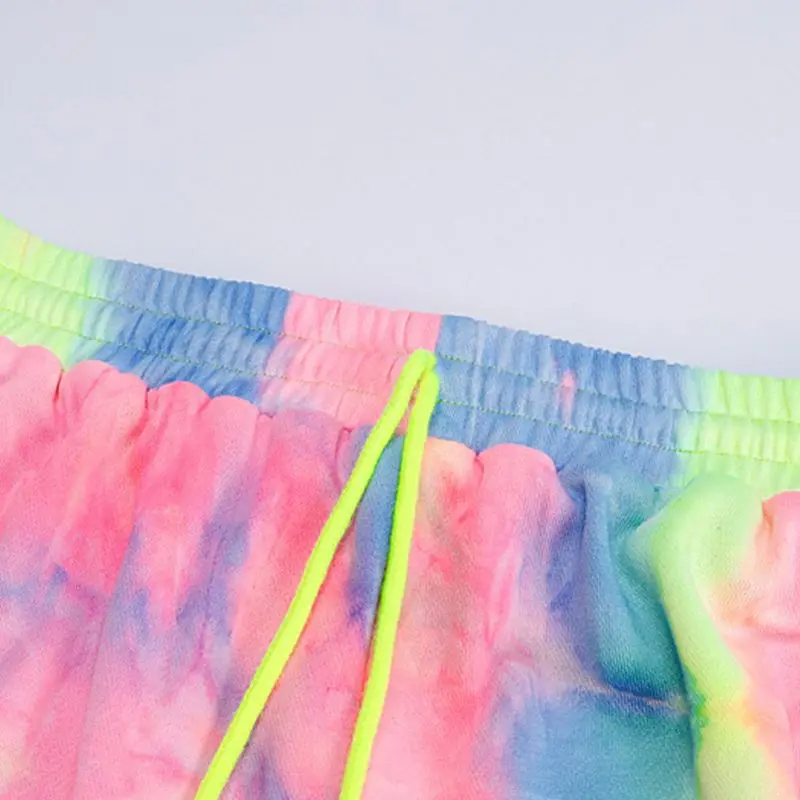 

Women Neon Rainbow Tie-Dye Jogger Long Pants Drawstring Waist Loose Sweatpants High Waist Harem Trousers Streetwear