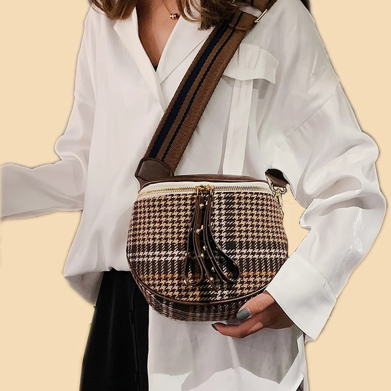 Сумка на плечо Mododiino из шерсти и кожи с заклепками миниатюрная сумочка кросс боди