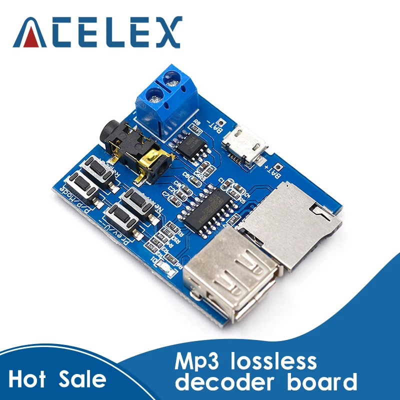 Mp3 неразрушительная Плата декодера встроенный усилитель mp3 модуль декодер TF