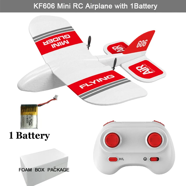 1 battery foam box KF606 радиоуправляемый самолет летающий самолет EPP планер из пеноматериала Игрушечный Самолет RC 2,4 ГГц 15 минут время полета самолет из пеноматериала игрушки для детей Подарки - Цвет: 1 battery foam box