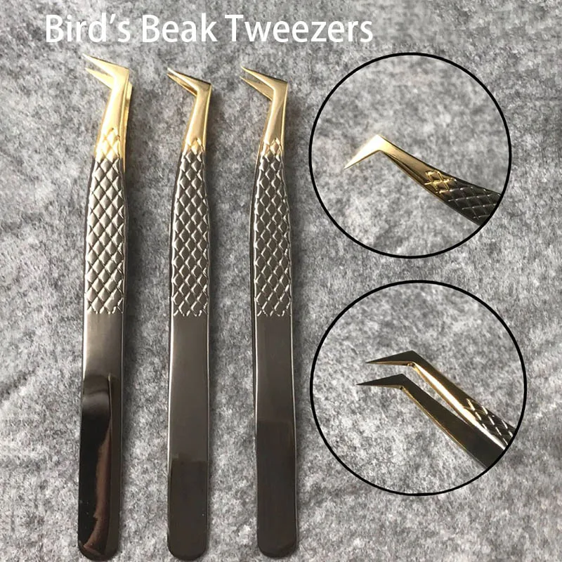Черные и золотые пинцеты для ресниц Профессиональный пинцет из нержавеющей