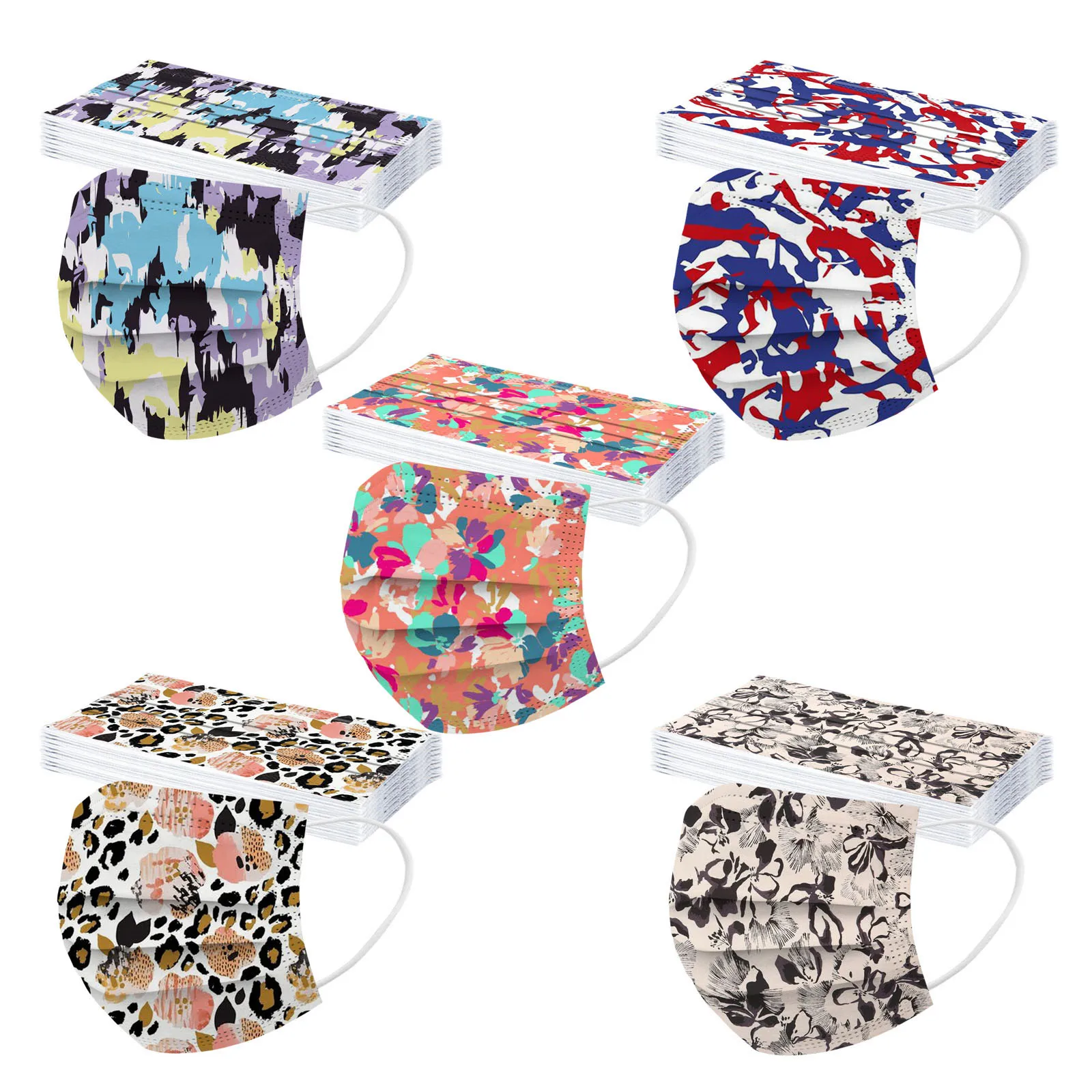 50 шт. одноразовые маски для лица с принтом граффити | Красота и здоровье