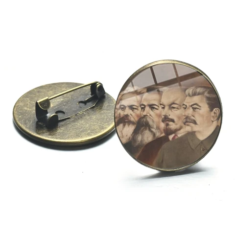 Style 13 SONGDA Hero Stalin CCCP Retro Brooch Sickle Hammer Sign Soviet Russian Army Icon Badge for Men Coat Suit Metal Pins High Quality - Окраска металла: Style 13