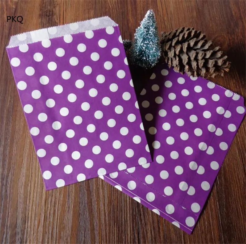 100 шт маленький бумажный конверт фиолетовый горошек Мини конверты винтажный