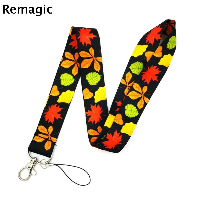 

Maple leaves Lanyard for Keys Phone Cool Neck Strap Lanyard for Camera Whistle ID Badge Cute webbings ribbons Gifts