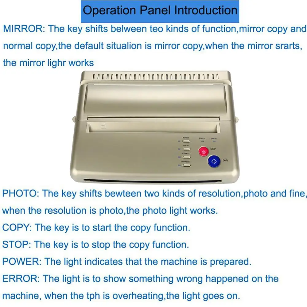 Портативный A5 A4 переводной татуировки копир СНГ режим горячая шаблон Бумага